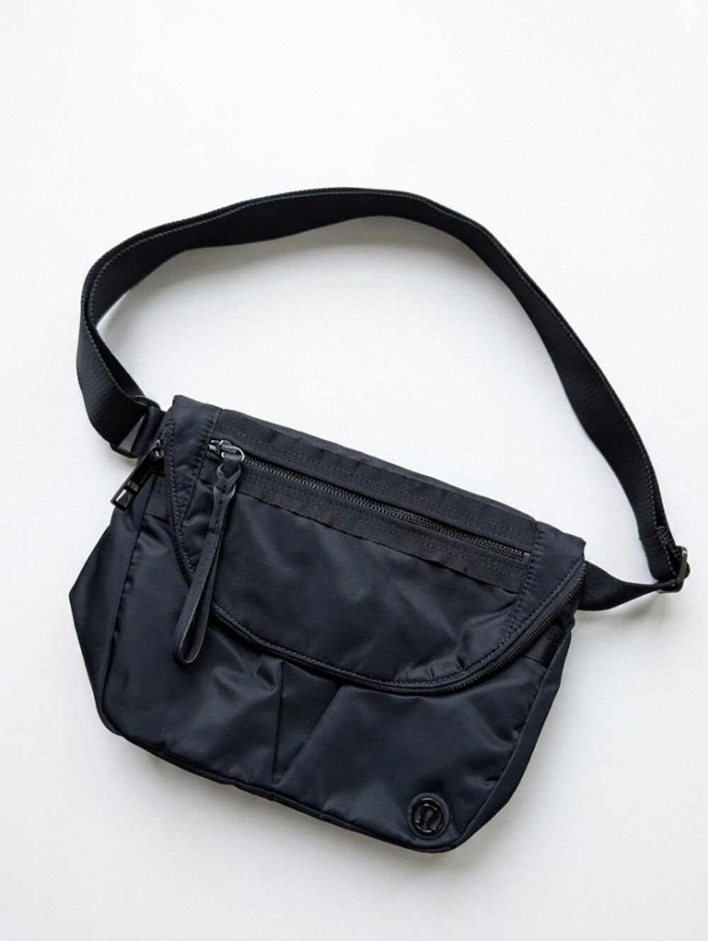 Black Nylon Crossbody Sling Bag - Men